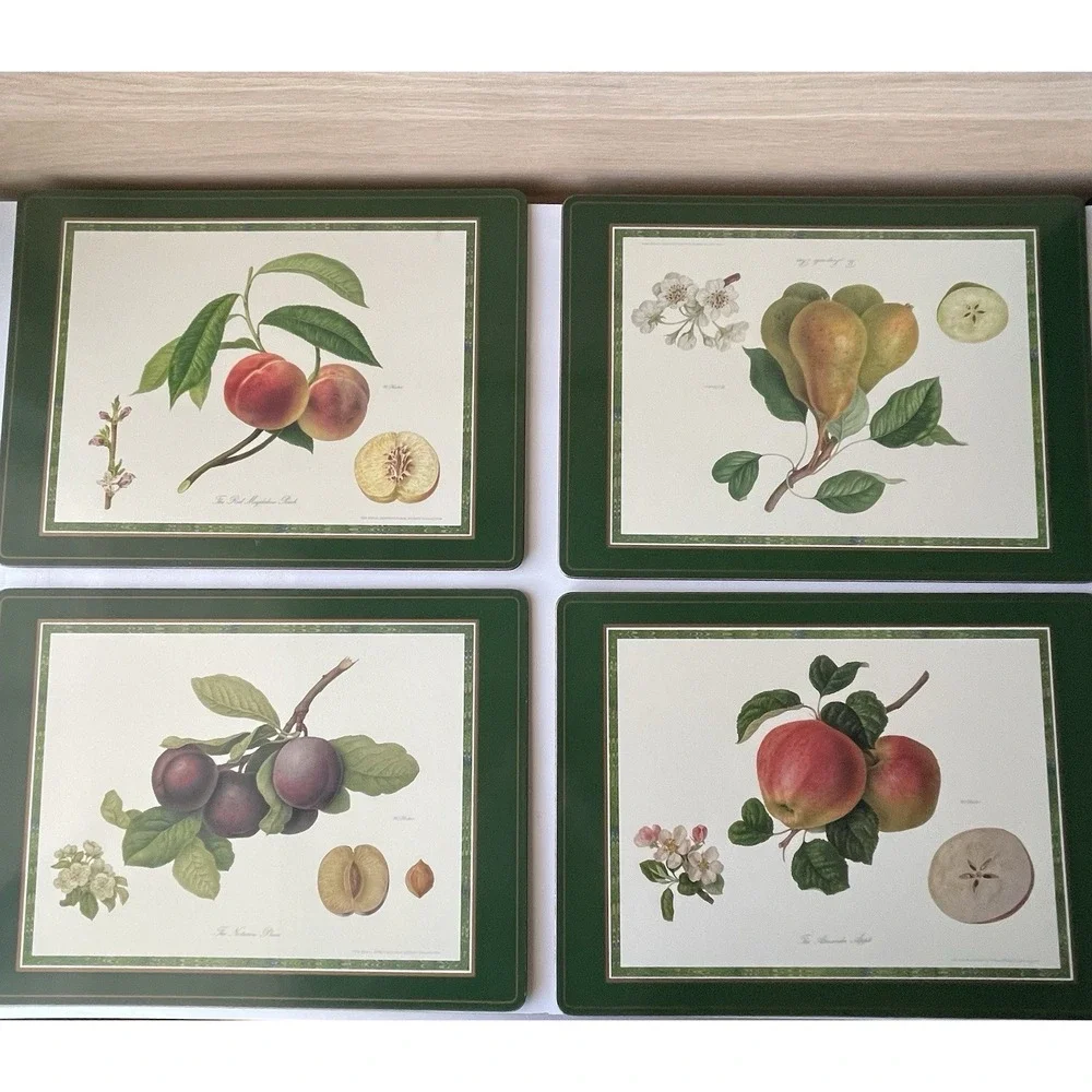 Vintage Pimpernel Placemats Set Of 4 Hooker Fruits Cork Backed Made In Englang